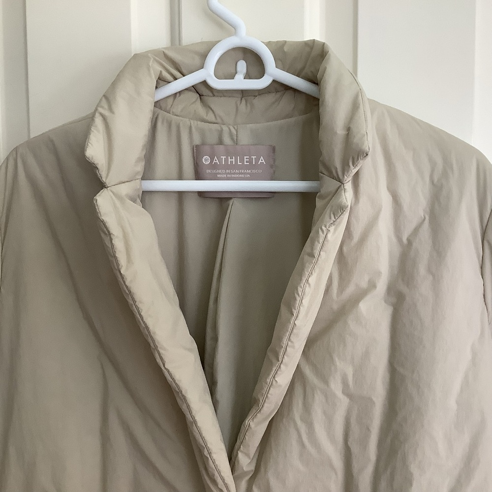 Athleta Evolution Puffer Primaloft Blazer Beige Xl - image 7